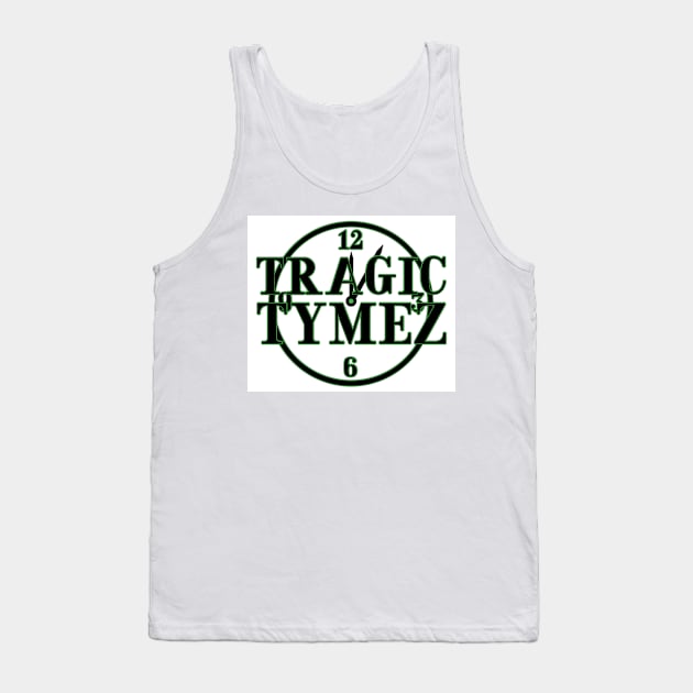 Tragic Tymez White, Green, and Black Tank Top by The Tymez Podcast